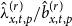 ModifyingAbove lamda With caret Subscript x comma t comma p Superscript left parenthesis r right parenthesis Baseline divided by ModifyingAbove b With caret Subscript x comma t comma p Superscript left parenthesis r right parenthesis