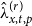 ModifyingAbove lamda With caret Subscript x comma t comma p Superscript left parenthesis r right parenthesis
