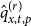 ModifyingAbove q With caret Subscript x comma t comma p Superscript left parenthesis r right parenthesis