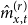 ModifyingAbove m With caret Subscript x comma t Superscript left parenthesis r right parenthesis