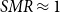 upper S upper M upper R almost equals 1