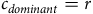 c Subscript d o m i n a n t Baseline equals r
