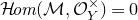script upper H italic om left parenthesis script upper M comma script upper O Subscript upper Y Superscript times Baseline right parenthesis equals 0