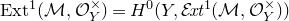 upper E x t Superscript 1 Baseline left parenthesis script upper M comma script upper O Subscript upper Y Superscript times Baseline right parenthesis equals upper H Superscript 0 Baseline left parenthesis upper Y comma script upper E italic xt Superscript 1 Baseline left parenthesis script upper M comma script upper O Subscript upper Y Superscript times Baseline right parenthesis right parenthesis
