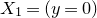 upper X 1 equals left parenthesis y equals 0 right parenthesis