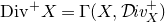upper D i v Superscript plus Baseline upper X equals normal upper Gamma left parenthesis upper X comma script upper D italic iv Subscript upper X Superscript plus Baseline right parenthesis