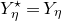 upper Y Subscript eta Superscript star Baseline equals upper Y Subscript eta