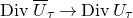 upper D i v upper U overbar Subscript tau Baseline right arrow upper D i v upper U Subscript tau