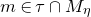 m element of tau intersection upper M Subscript eta