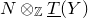 upper N circled times Subscript double struck upper Z Baseline ModifyingBelow upper T With bar left parenthesis upper Y right parenthesis