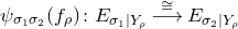 psi Subscript sigma 1 sigma 2 Baseline left parenthesis f Subscript rho Baseline right parenthesis colon upper E Subscript sigma 1 vertical bar upper Y Sub Subscript rho Subscript Baseline ModifyingAbove long right arrow With approximately equals upper E Subscript sigma 2 vertical bar upper Y Sub Subscript rho Subscript Baseline