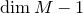 dimension upper M minus 1