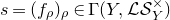s equals left parenthesis f Subscript rho Baseline right parenthesis Subscript rho Baseline element of normal upper Gamma left parenthesis upper Y comma script upper L script upper S Subscript upper Y Superscript times Baseline right parenthesis