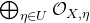 circled plus Underscript eta element of upper U Endscripts script upper O Subscript upper X comma eta