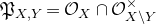 German upper P Subscript upper X comma upper Y Baseline equals script upper O Subscript upper X Baseline intersection script upper O Subscript upper X minus upper Y Superscript times