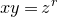 x y equals z Superscript r