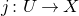 j colon upper U right arrow upper X