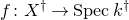 f colon upper X Superscript dagger Baseline right arrow upper S p e c k Superscript dagger