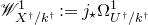 script upper W Subscript upper X Sub Superscript dagger Subscript divided by k Sub Superscript dagger Superscript 1 Baseline colon equals j Subscript star Baseline normal upper Omega Subscript upper U Sub Superscript dagger Subscript divided by k Sub Superscript dagger Superscript 1
