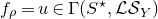 f Subscript rho Baseline equals u element of normal upper Gamma left parenthesis upper S Superscript star Baseline comma script upper L script upper S Subscript upper Y Baseline right parenthesis