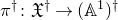 pi Superscript dagger Baseline colon German upper X Superscript dagger Baseline right arrow left parenthesis double struck upper A Superscript 1 Baseline right parenthesis Superscript dagger