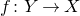 f colon upper Y right arrow upper X