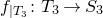 f Subscript vertical bar upper T 3 Baseline colon upper T 3 right arrow upper S 3