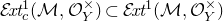 script upper E italic xt Subscript c Superscript 1 Baseline left parenthesis script upper M comma script upper O Subscript upper Y Superscript times Baseline right parenthesis subset of script upper E italic xt Superscript 1 Baseline left parenthesis script upper M comma script upper O Subscript upper Y Superscript times Baseline right parenthesis