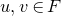 u comma v element of upper F