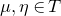 mu comma eta element of upper T