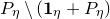 upper P Subscript eta Baseline minus left parenthesis bold 1 Subscript eta Baseline plus upper P Subscript eta Baseline right parenthesis