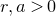 r comma a greater than 0