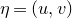 eta equals left parenthesis u comma v right parenthesis