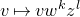 v right arrow from bar v w Superscript k Baseline z Superscript l