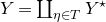 upper Y equals coproduct Underscript eta element of upper T Endscripts upper Y Superscript star