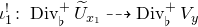 iota 1 Superscript factorial Baseline colon upper D i v Subscript normal Superscript plus Baseline upper U overtilde Subscript x 1 Baseline right dashed arrow upper D i v Subscript normal Superscript plus Baseline upper V Subscript y Baseline