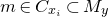 m element of upper C Subscript x Sub Subscript i Baseline subset of upper M Subscript y
