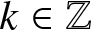 k element of double struck upper Z