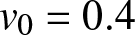 v 0 equals 0.4