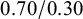 0.70 divided by 0.30