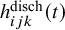 h Subscript i j k Superscript disch Baseline left parenthesis t right parenthesis