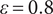 epsilon equals 0.8