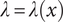 lamda equals lamda left parenthesis x right parenthesis