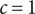 c equals 1