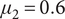 mu 2 equals 0.6