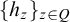left brace h Subscript z Baseline right brace Subscript z element of upper Q
