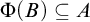 normal upper Phi left parenthesis upper B right parenthesis subset of or equal to upper A