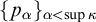 left brace p Subscript alpha Baseline right brace Subscript alpha less than sup kappa