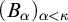 left parenthesis upper B Subscript alpha Baseline right parenthesis Subscript alpha less than kappa