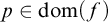 p element of dom left parenthesis f right parenthesis